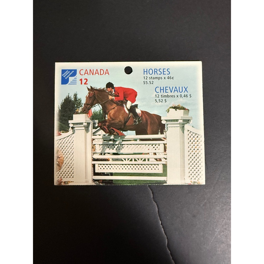 Canada Post Horses Chevaux 12 Stamp Booklet 46c Big Ben Ian Millar 1999 2000